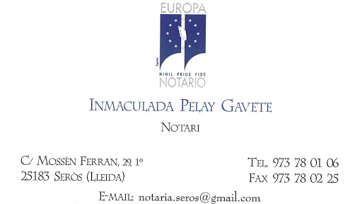 Notaria Inmaculada Pelay Gavete - Notaria de Seròs